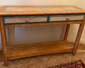 Hand Painted Hallway Sofa Table Southwest	29x47x16in	HxWxD
