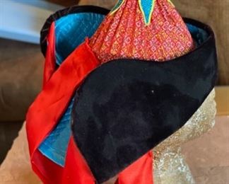 Mongolian Traditional Hat  Headdress  #3	13x10x12in	HxWxD
