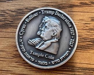 3pc Israel President Donald Trump Temple Coin set  Jerusalem Israel	Largest:  50mm	
