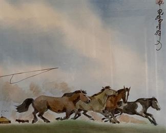 *Original* Art Running Horses Painting	16x23in	
