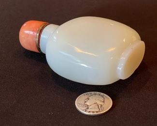 Antique Chinese Mongolian Jade Snuff Bottle	4.5x2.5x1in	
