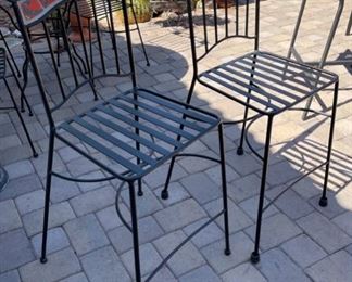 2pc Pier 1 Patio Counter Height Metal & Tile Chairs	41x15x17 seat: 24.5	
