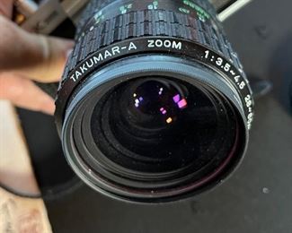 Pentax K1000 35mm SLR Camera Takumar-A Zoom 28-80mm Lens		
