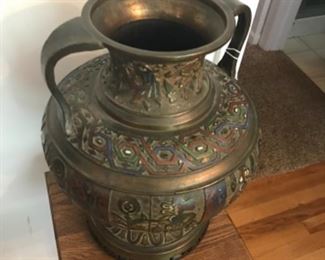 Chinese bronze and cloisonné urn late 1800s