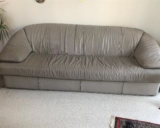Roche Bobois Sofa - Grey Leather - there is also a Loveseat Available