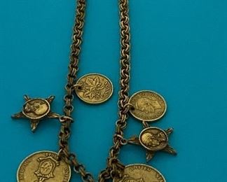 Vintage 50’s coin necklace costume