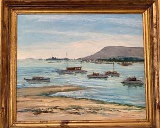 1920's oil painting of Point Loma