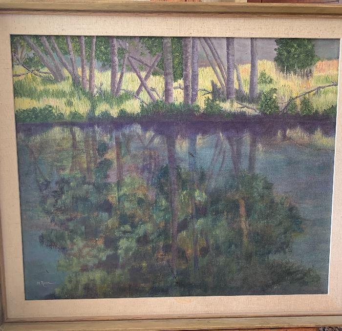 Impressionistic style oil painting signed H. Rowe