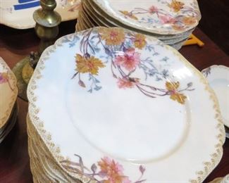 Haviland Limoges porcelain service depicts beautiful wildflowers and have an intricately gilt rim - CLASSIC ELEGANCE!
