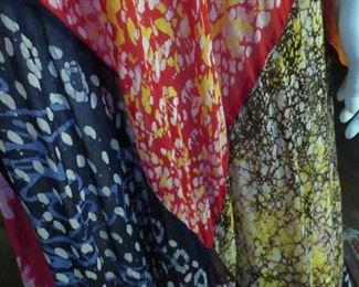 Beautifully designed, this Marti's dress flows in the breeze and its 'patchwork' design of striking hand dyed fabrics is gorgeous