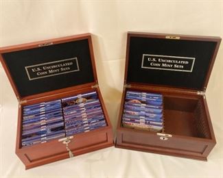 37 Uncirculated Mint Sets 1965-2007 in Storage Boxes