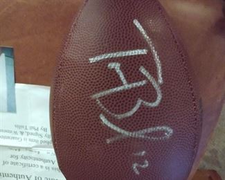 Tom Brady Autographed NFL football with some paperwork