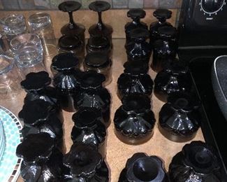 Brown Tiffin Glass set