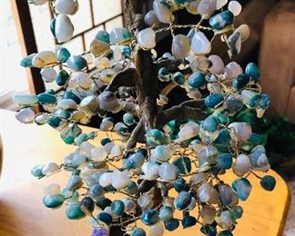 Multi-gemstone Tree of Life on Amethyst Geode base