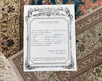 Persian silk rug