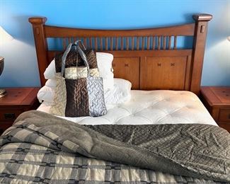 Queen bed frame and matching nightstands