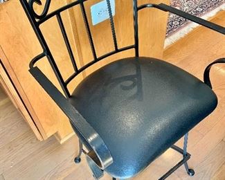 Pair of wrought iron counter chairs