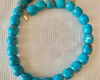 Turquoise beads with 14K clasp