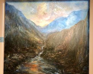 Rick Mullings  , river scene in Colorado. 48x48. Beautiful!