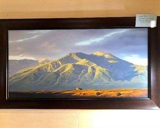 Dennis Ferris, Texas artist, distant mountain range, 18x36” plus framing.  One of my personal favorites!