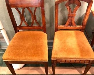 2 Biedermeier chairs. 