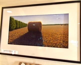 Jeffrey Cannon, Farm scene with hay, 12.75x25.5” plus framing. 
