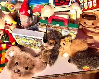 Steiff German stuffed animals.