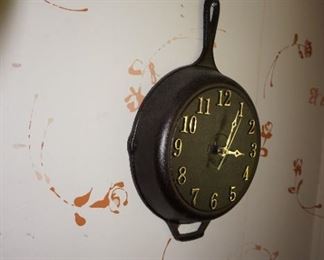 cast iron skillet clock