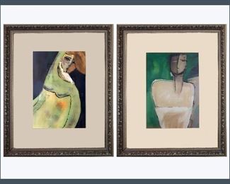 2 Very Nice Large Framed Modernist Prints