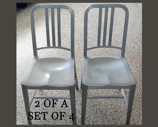 2 of a Set of 4 Navy or Submarine Chairs; Lightweight and Versatile 