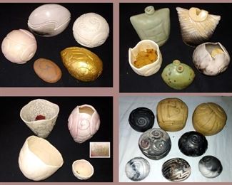 Gorgeous Original Art Pottery Boxes and Small Vases 