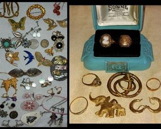 10K and 14K Gold Jewelry and Vintage Costume Jewelry 