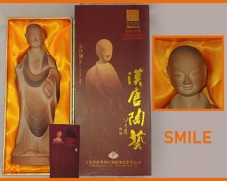 Oriental Hantang Smile Statue in Original Box 