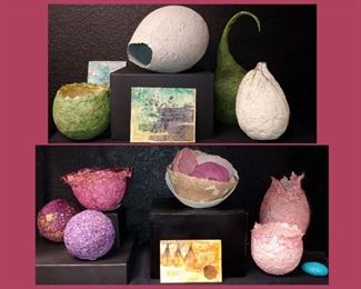 Original Hand Made Paper Art; Part of the Artist's Private Collection; There are Original Encaustic Pieces as Well 