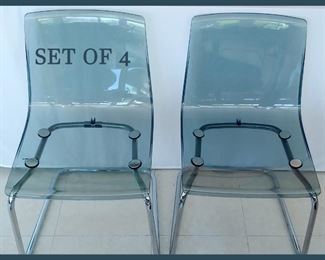 Showing 2 of a Set of 4 Acrylic Modernist Chairs; Very Comfortable and Very Attractive 