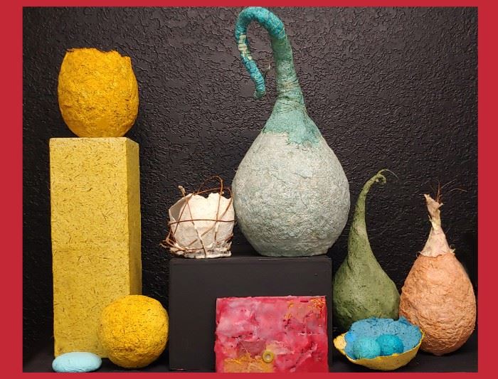 Original Hand Made Paper Art; Small Sample of the Artist's Large Private Collection 