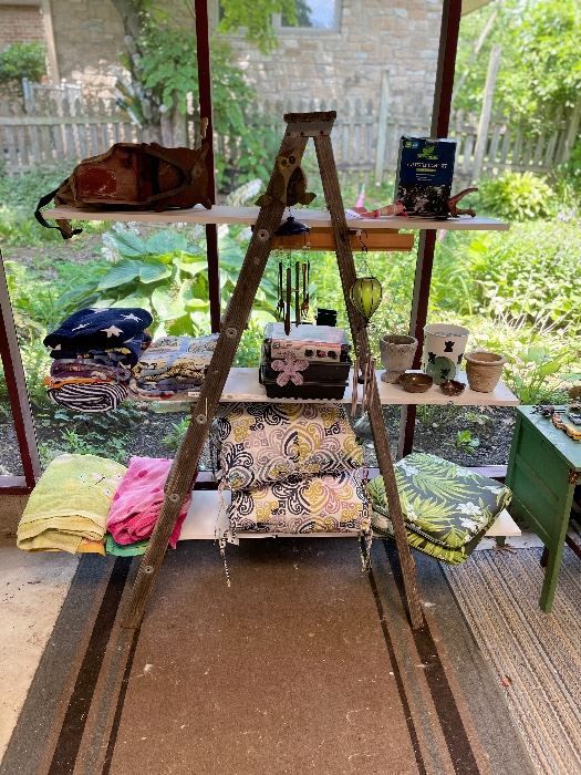 Antique seed spreader
Repurposed shelving