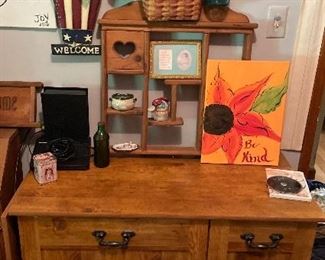 Cabinet with hinges table top extension 