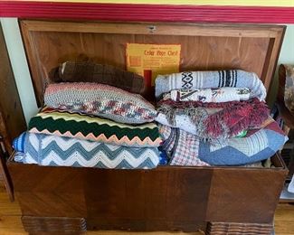 Cedar chest
Antique quilts and Afghans 
