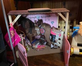 American girl style horse barn and accessories