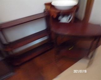 couple of small wood tables