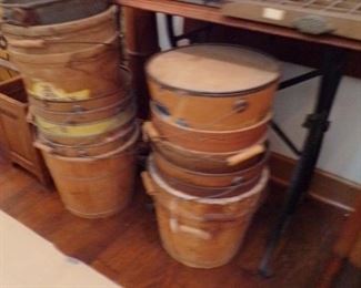 wood buckets, etc