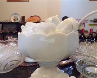 milk glass punch bowl
