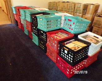 cookbooks, we have lots of them, the boxes in the background are collectible books or fiction.