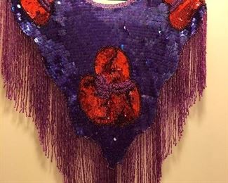 Red Hat Lady Beaded Shawl