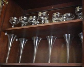 Crystal Champagne Flutes and Goblets