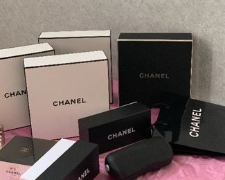 Lots of Chanel perfume and creams powers , and more