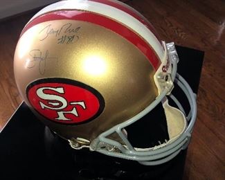 Helmet signed by Jerry Rice and Steve Young