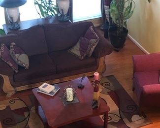 Sofa, chair, coffee table