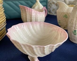 Belleek Pink Shell Dish